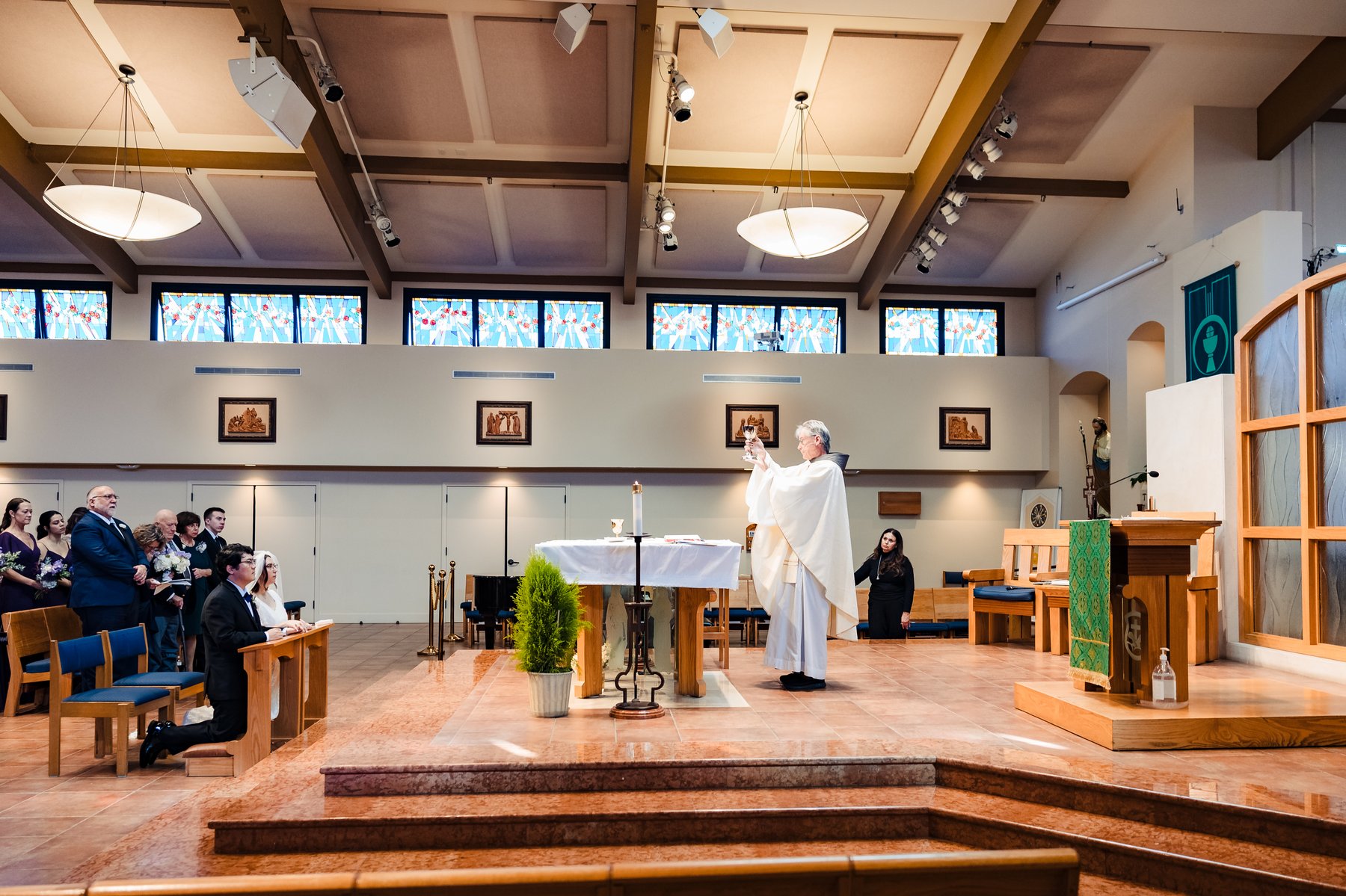 Consecration during a Catholic wedding Mass in Los Angeles
