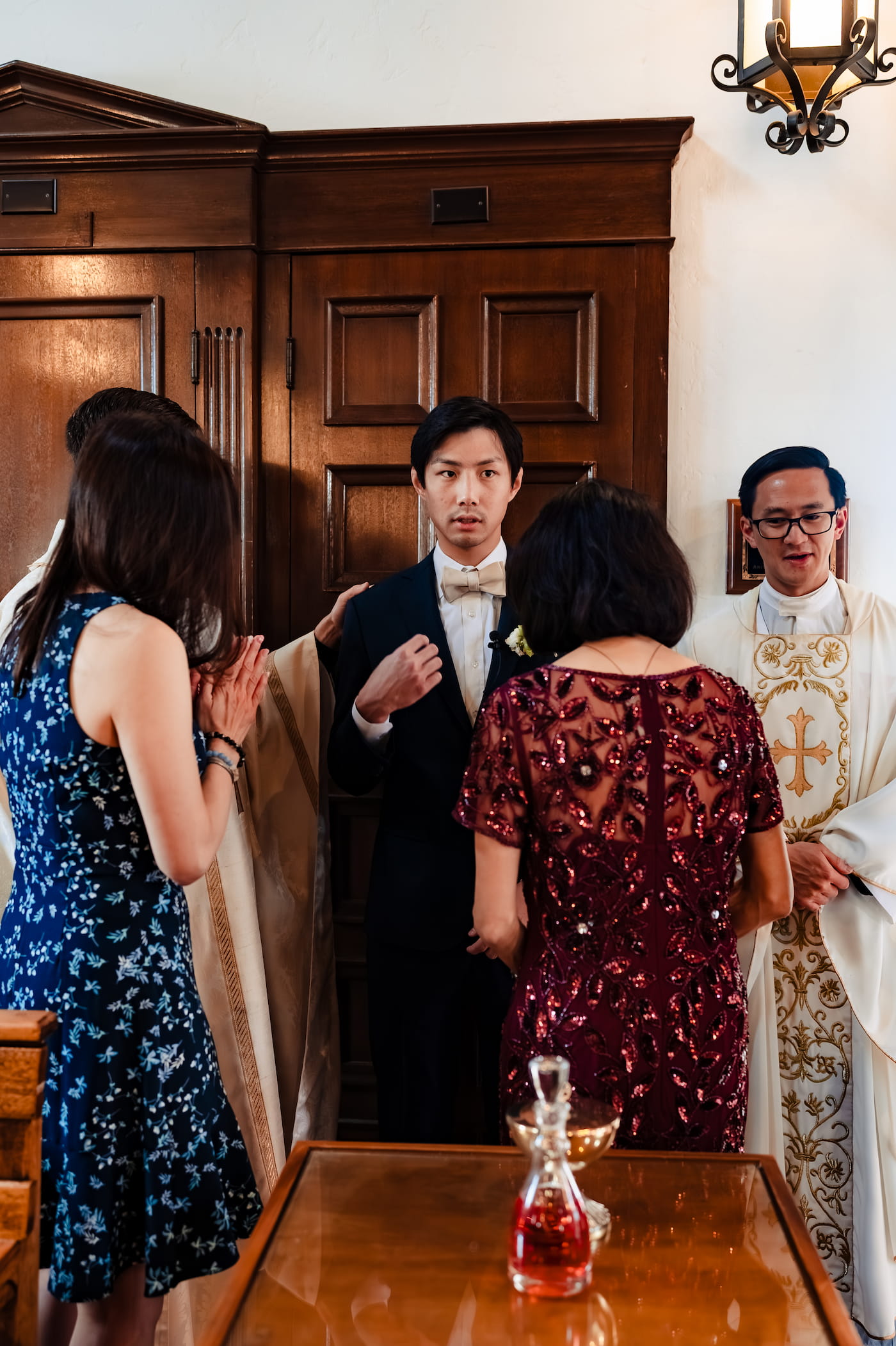 Family gathering before the nuptial Mass