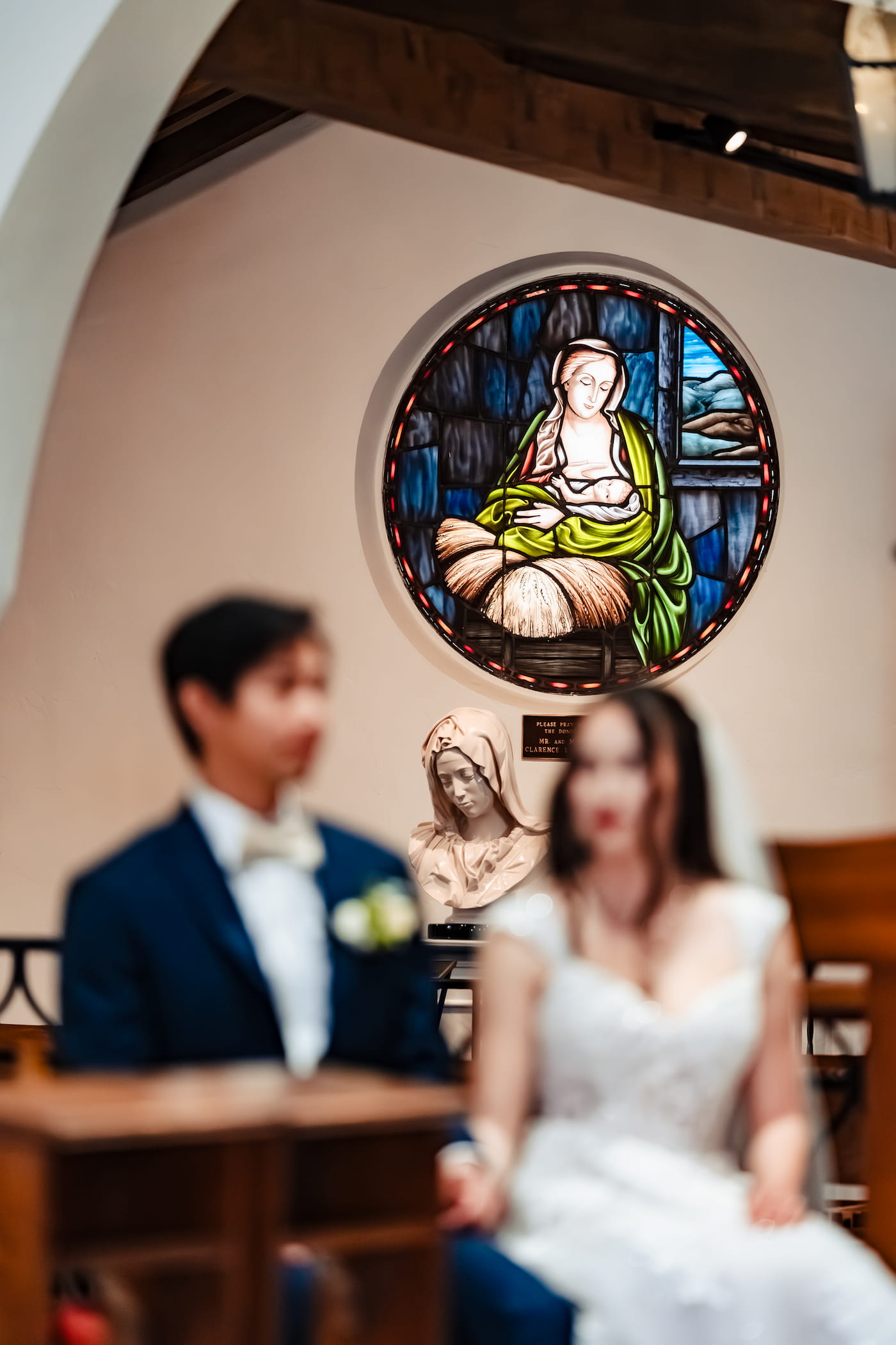 Sacred detail during the Catholic wedding Mass
