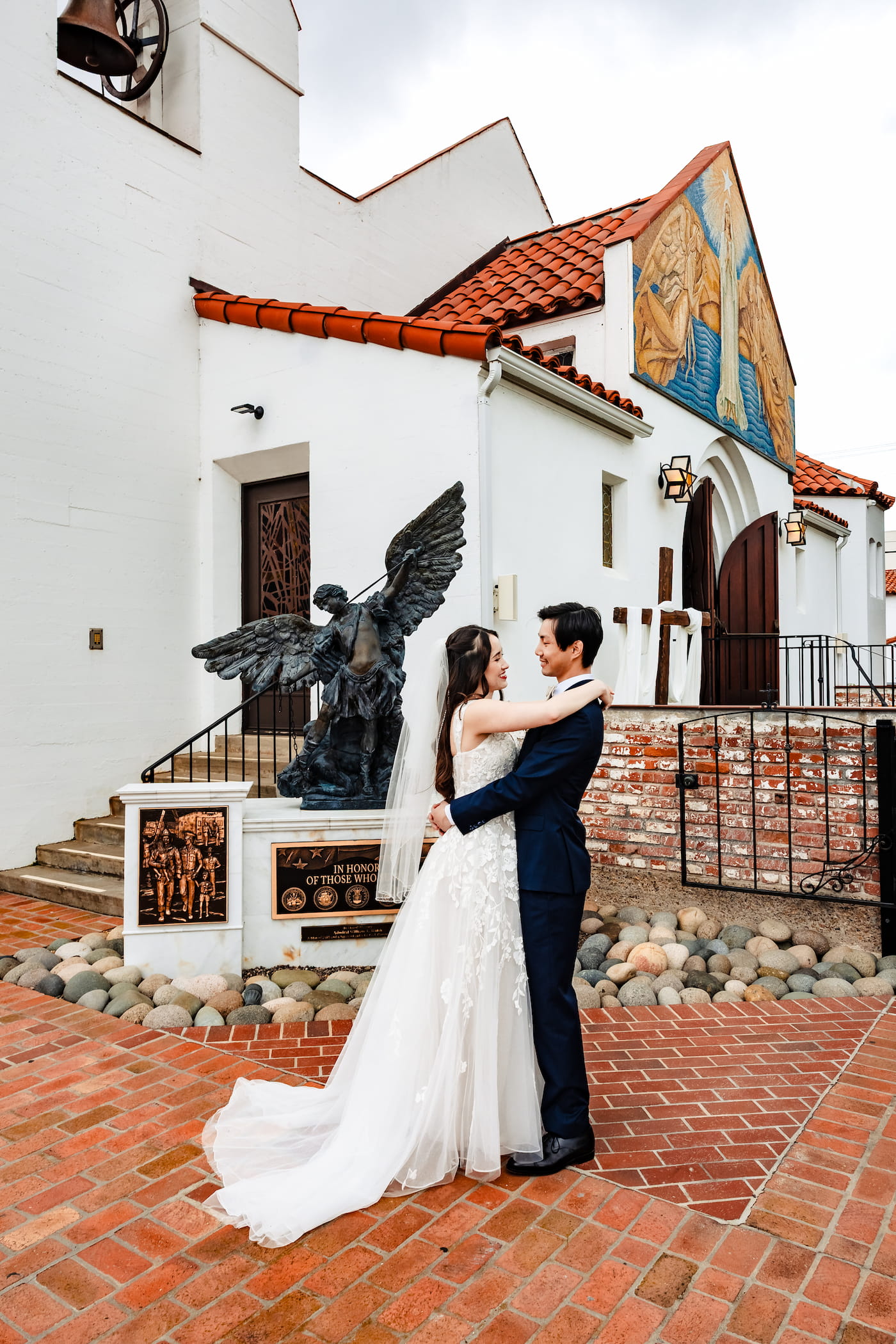 Bride and groom portrait in La Jolla, California