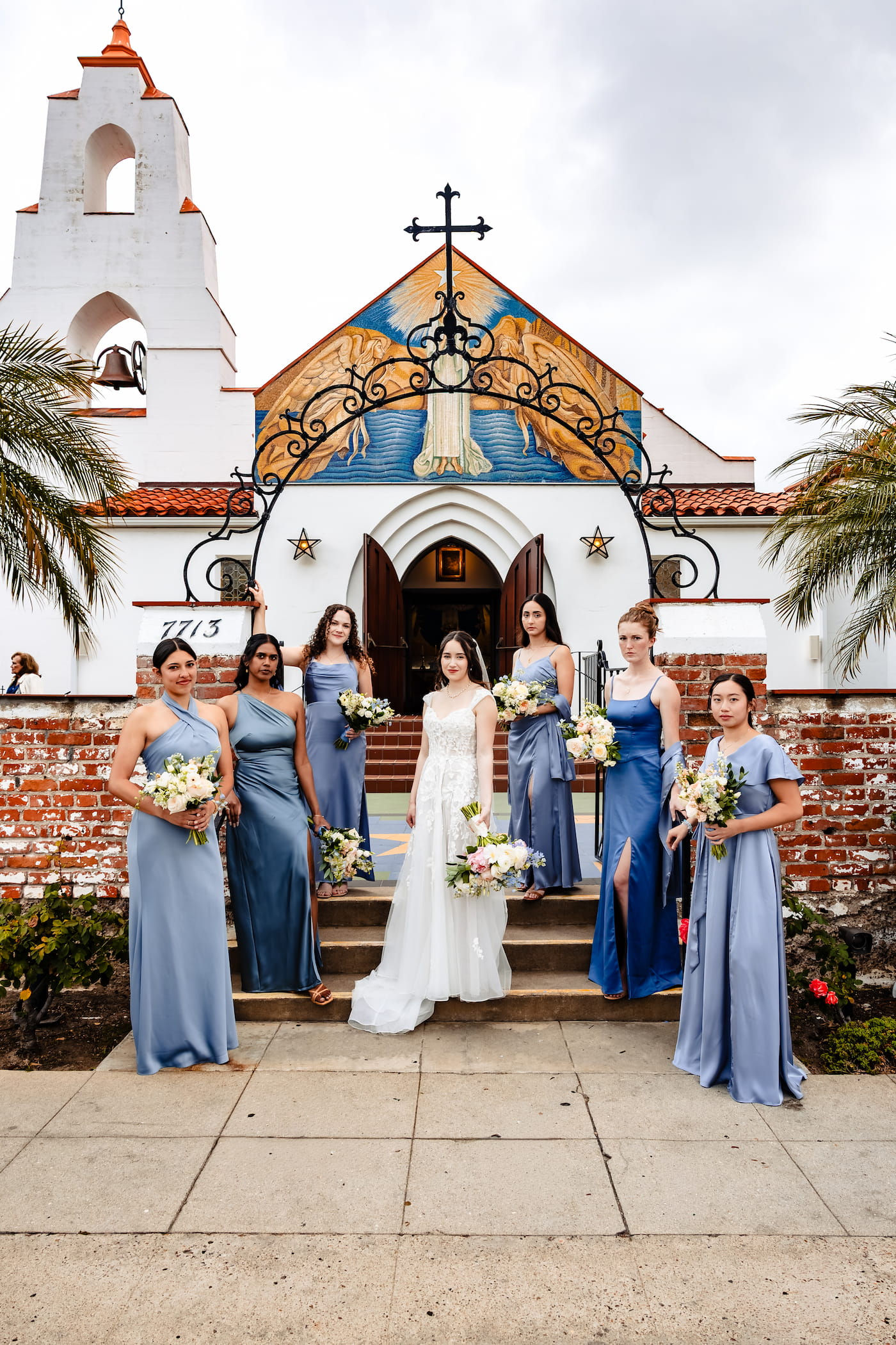 Wedding party portrait in La Jolla