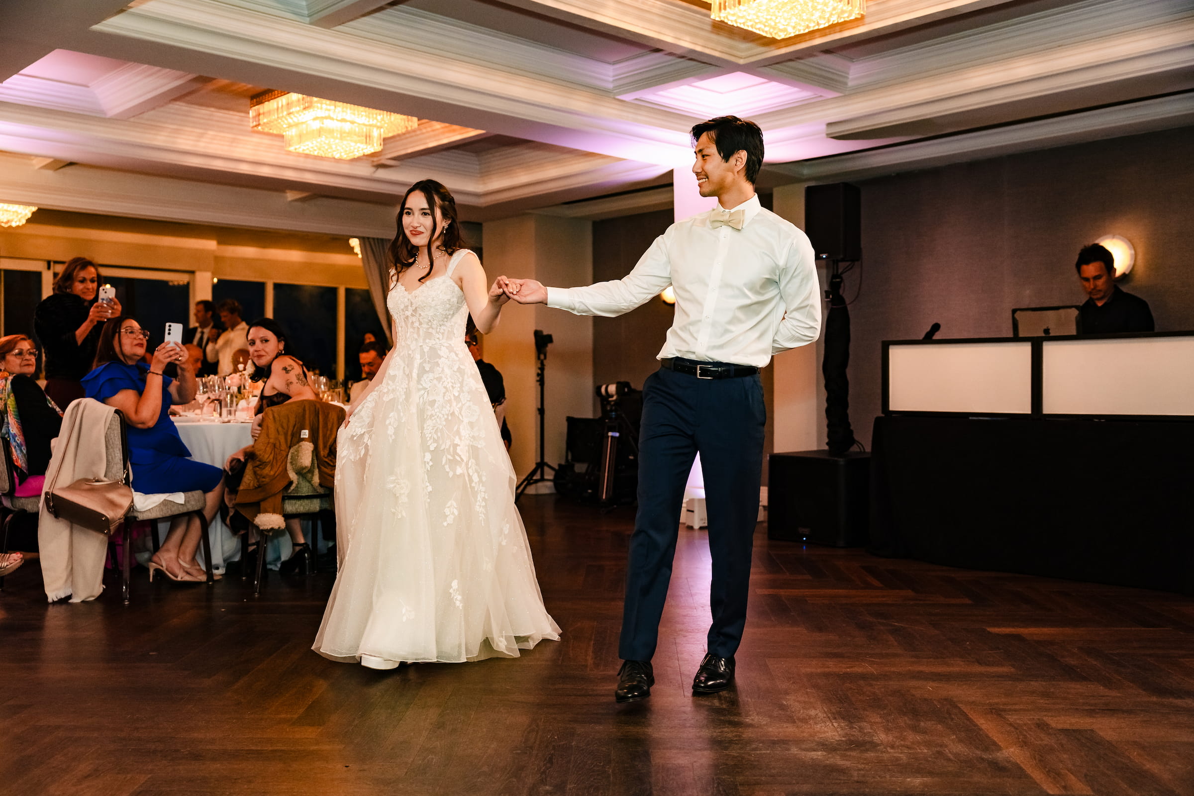 The first dance at the wedding reception in La Jolla
