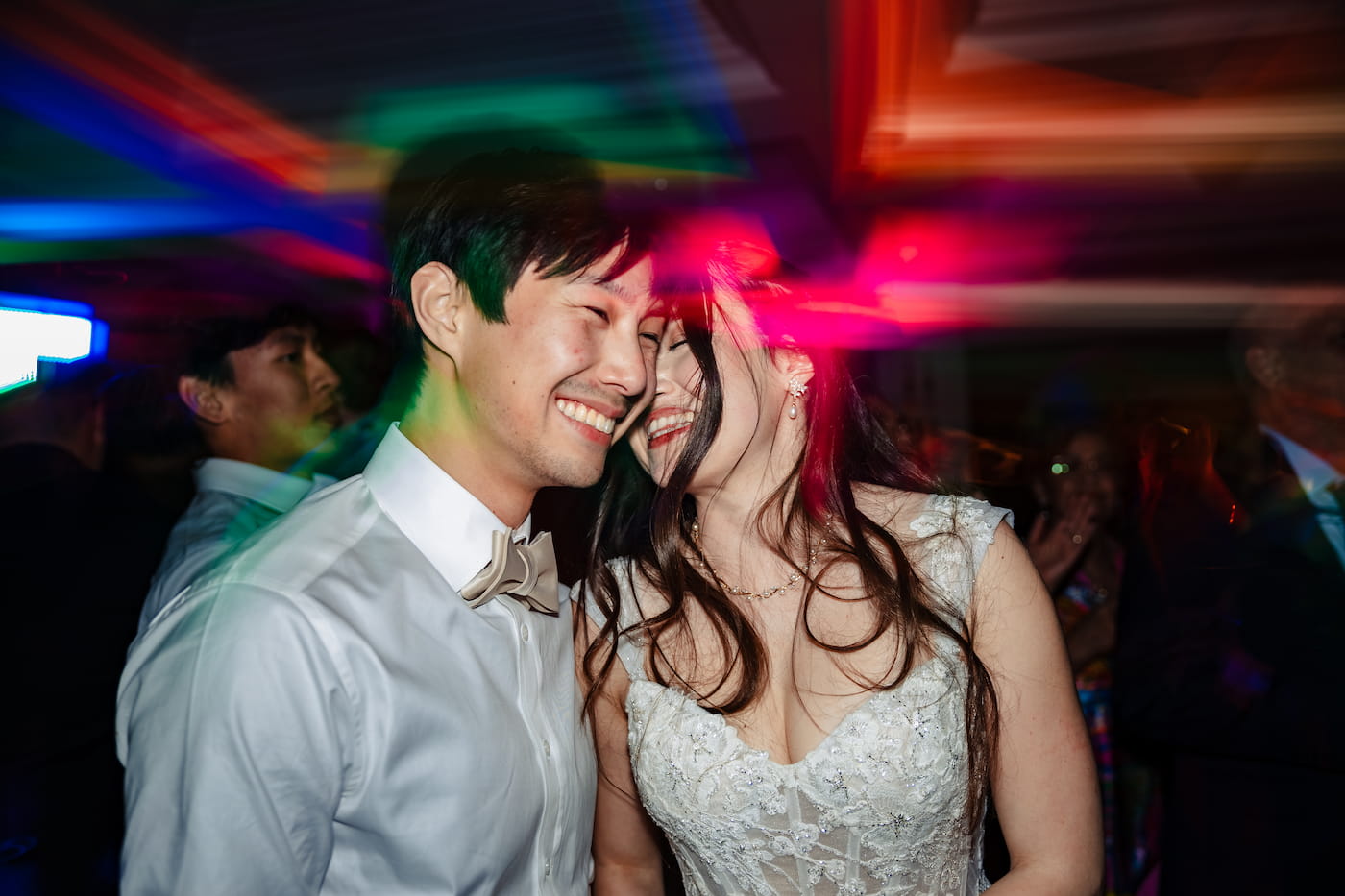 Joyful moment at the La Jolla wedding reception