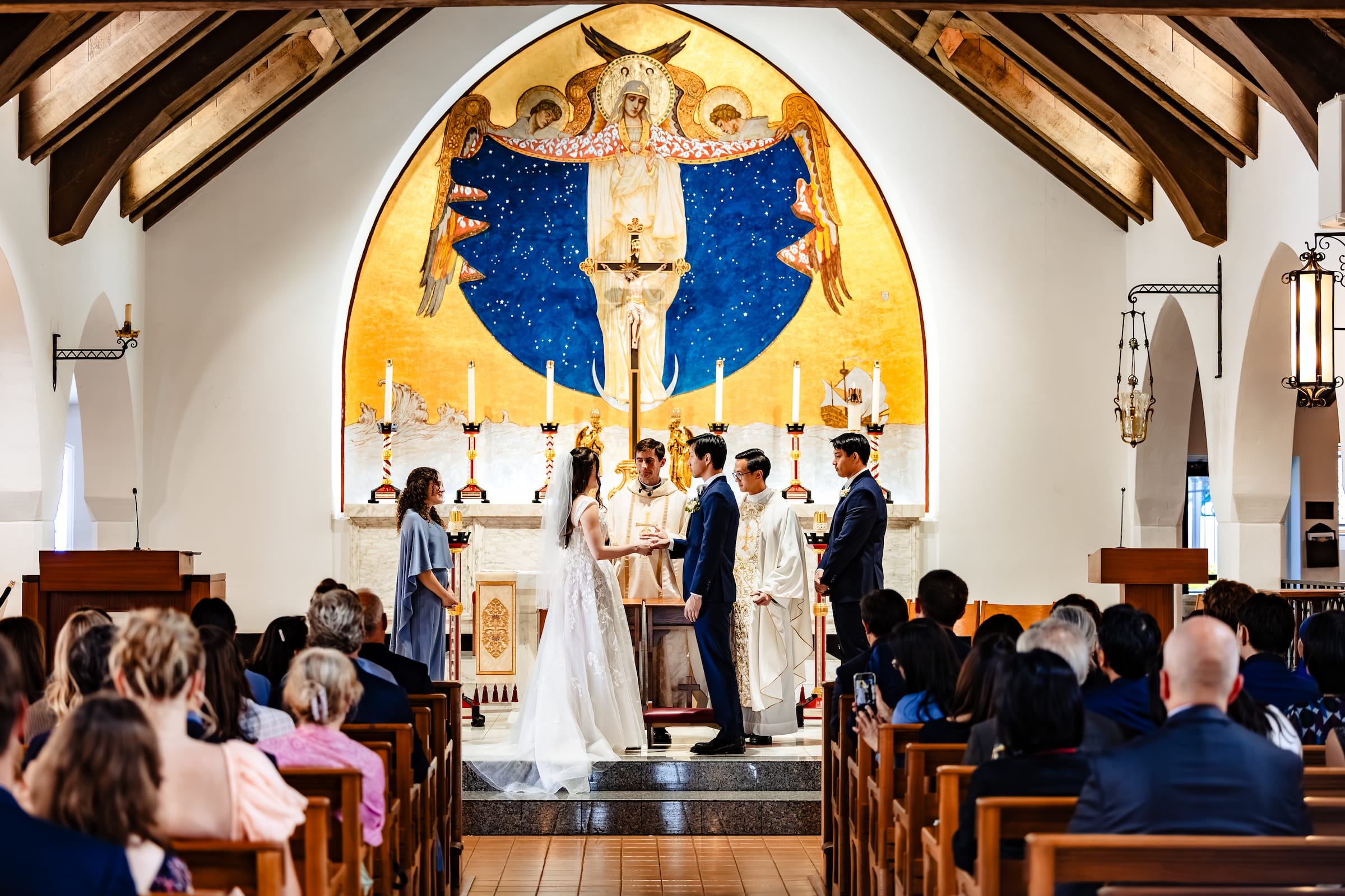 Matthew and Maya's Catholic wedding at St Mary's Star of the Sea, La Jolla