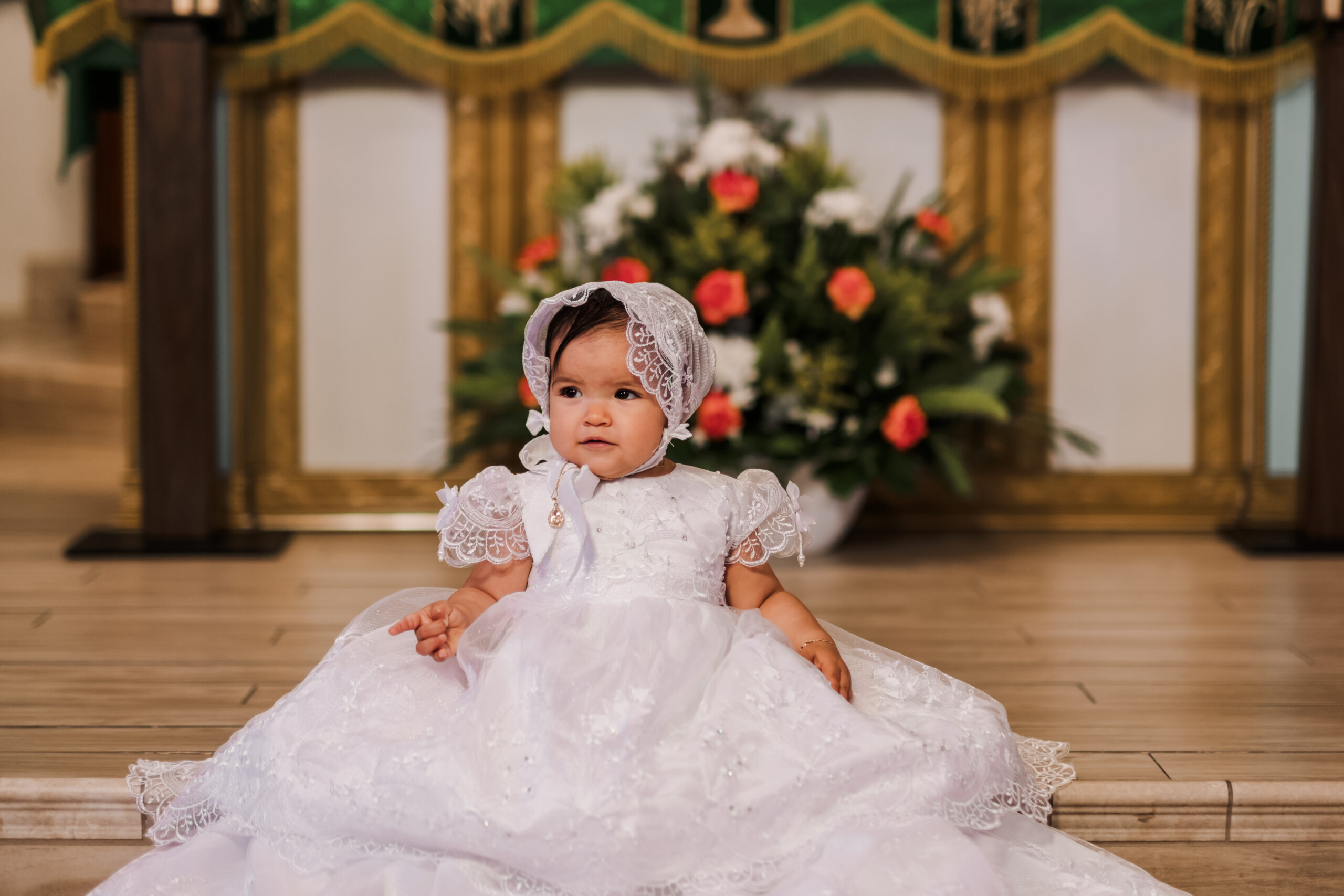 Baptism Portraits in front of the alter