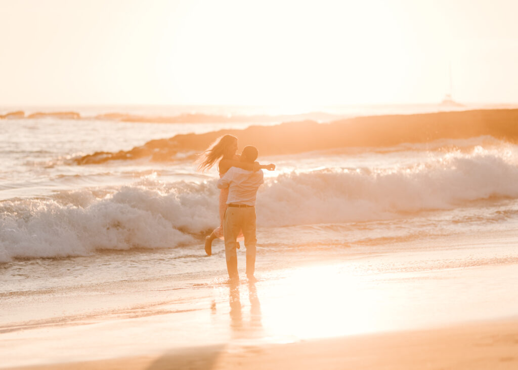 Treasure Island engagement session during sunset 