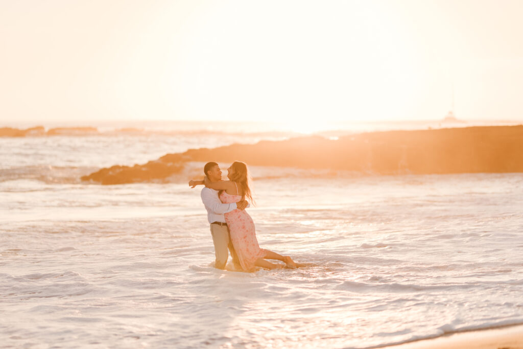 Treasure Island engagement session during sunset 