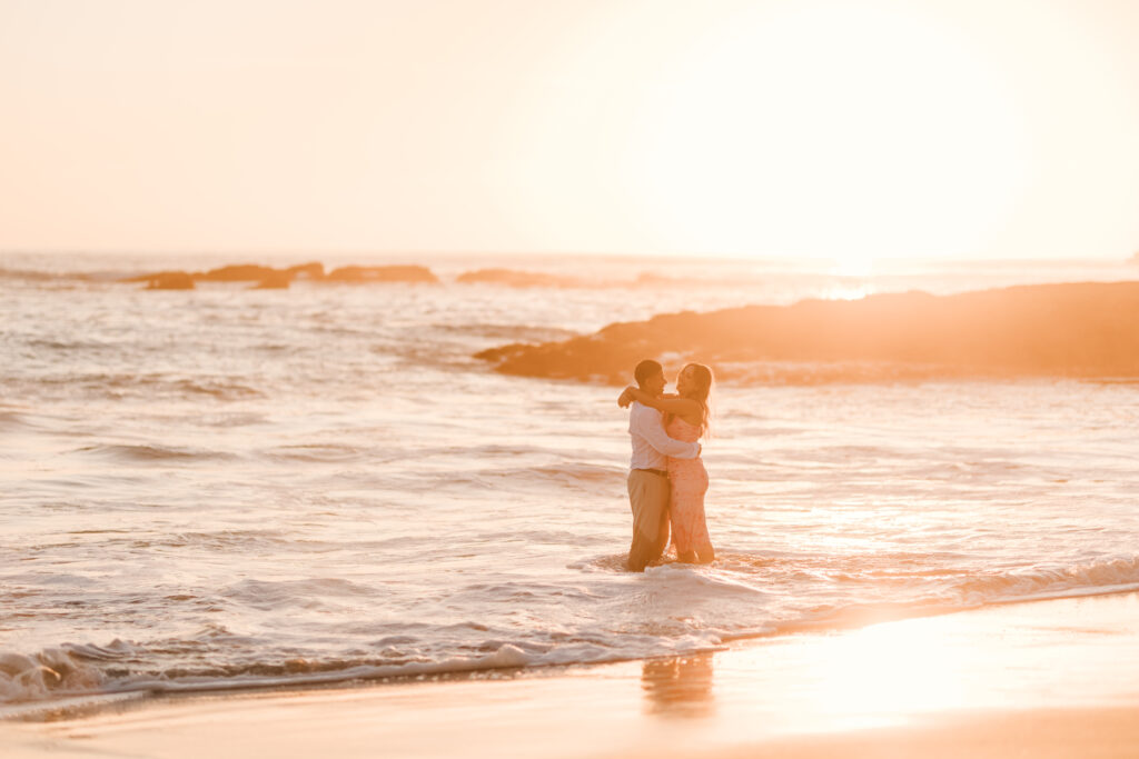 Treasure Island engagement session during sunset 