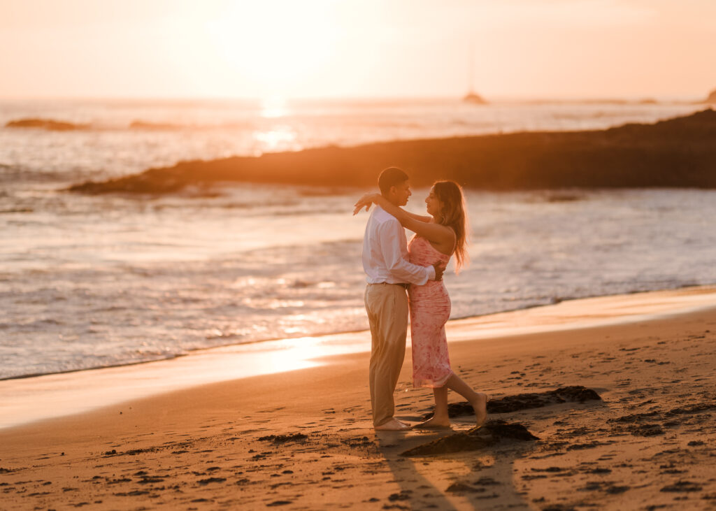 Treasure Island engagement session during sunset 