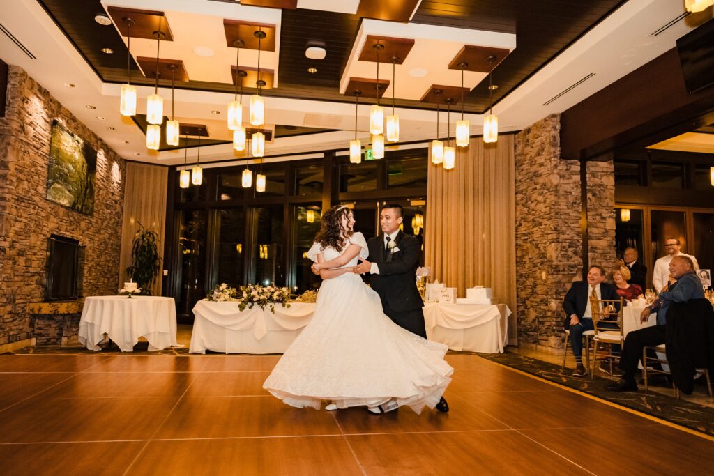 Bride and Groom first dance at Pechanga Casino Resort wedding reception.